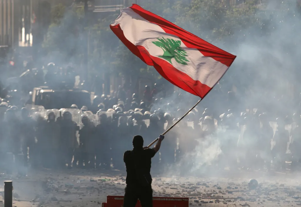 Protivládní protesty v hlavním městě Libanonu