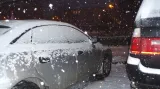Sníh trápí řidiče v centru Prahy