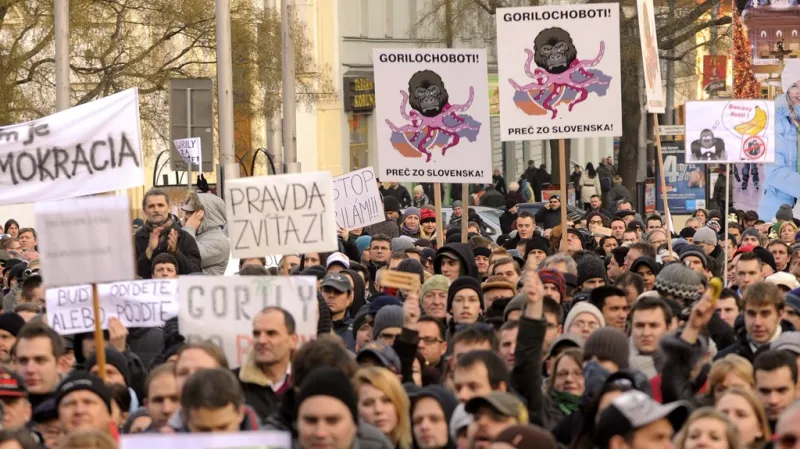 Demonstrace proti Gorile