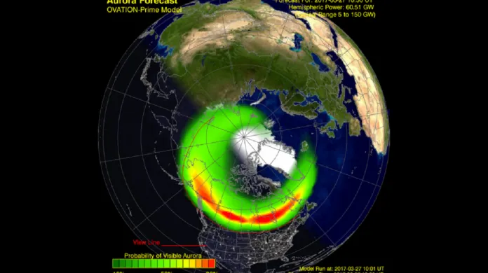 Geomagnetická bouře nad severem Evropy