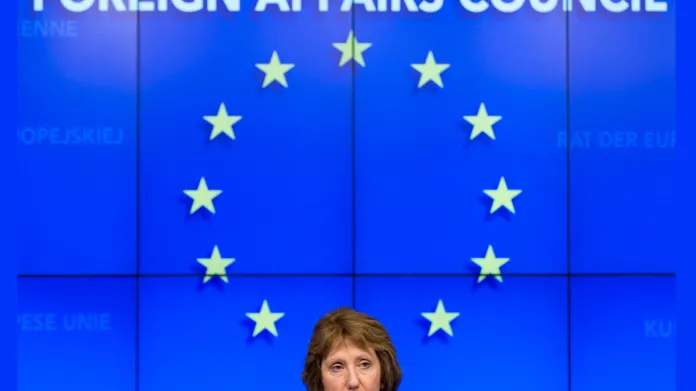 Catherine Ashtonová po schůzce ministrů zahraničí EU