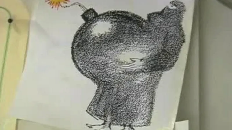 Karikatura z pera Kurta Westergaarda