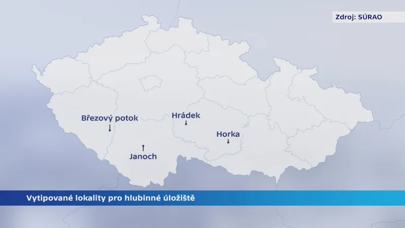 Vytipované lokality pro hlubinné úložiště