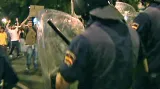 Zásah španělské policie proti demonstrantům