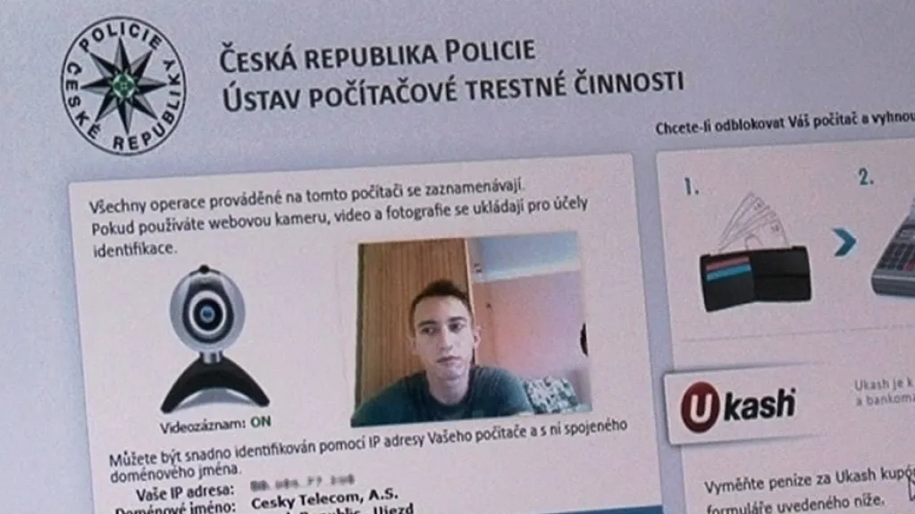 Závadný program se tváří jako seriózní zpráva od Policie ČR