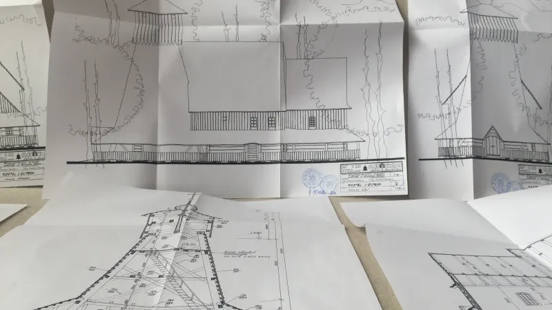 Projektová dokumentace použitá při opravě kostela v roce 2012