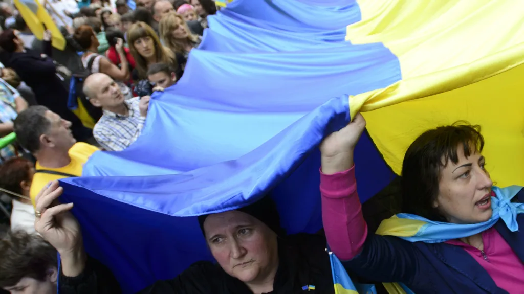 Ukrajinci v Česku slavili výročí nezávislosti své vlasti