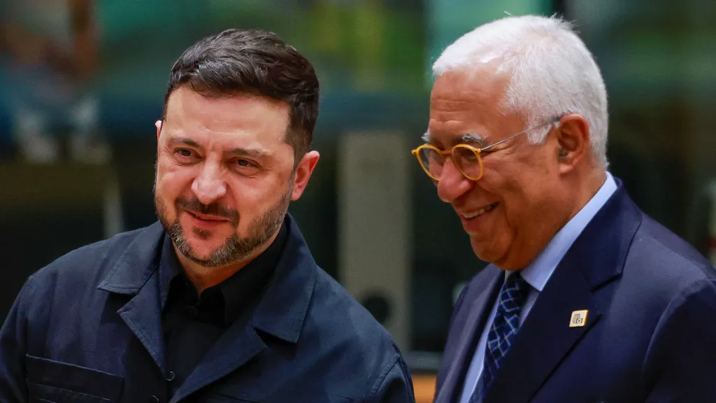 Ukrajinský prezident Volodymyr Zelenskyj s předsedou Evropské rady Antóniem Costou