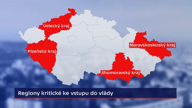 Kraje skeptické k vládě s ANO
