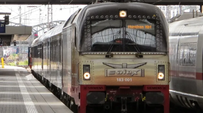 Vlak z Prahy v Mnichově