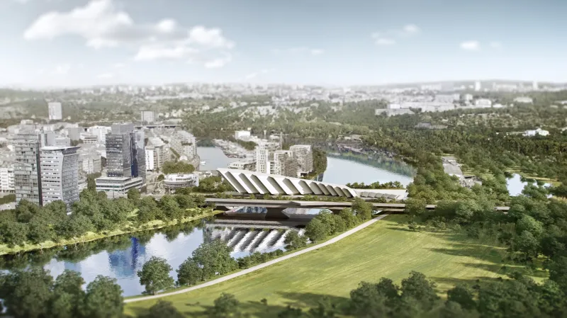 Vize nové podoby Libeňského mostu od architekta Jaromíra Pizingera, kterou představil Petr Stuchlík