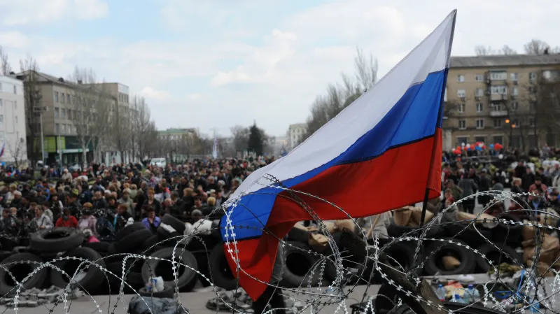 Barikády separatistů v Doněcku