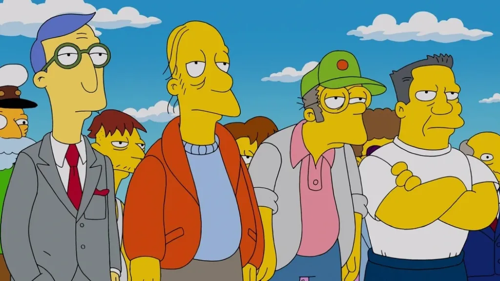Larry (druhý zleva) ze seriálu Simpsonovi