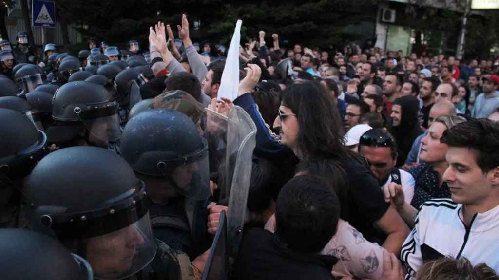 Protesty v makedonské metropoli