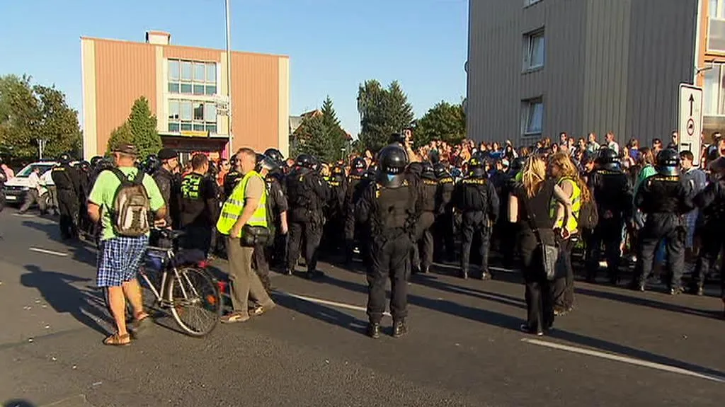 Protestní pochod ve Varnsdorfu