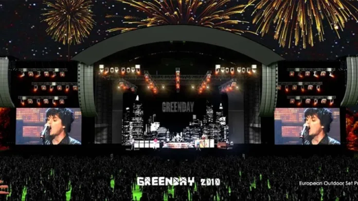 Pódium pro koncert Green Day v Praze