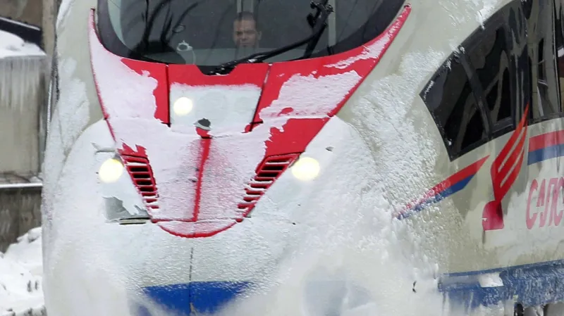 Vysokorychlostní jednotka ruských železnic Sapsan jezdí až 250kilometrovou rychlostí