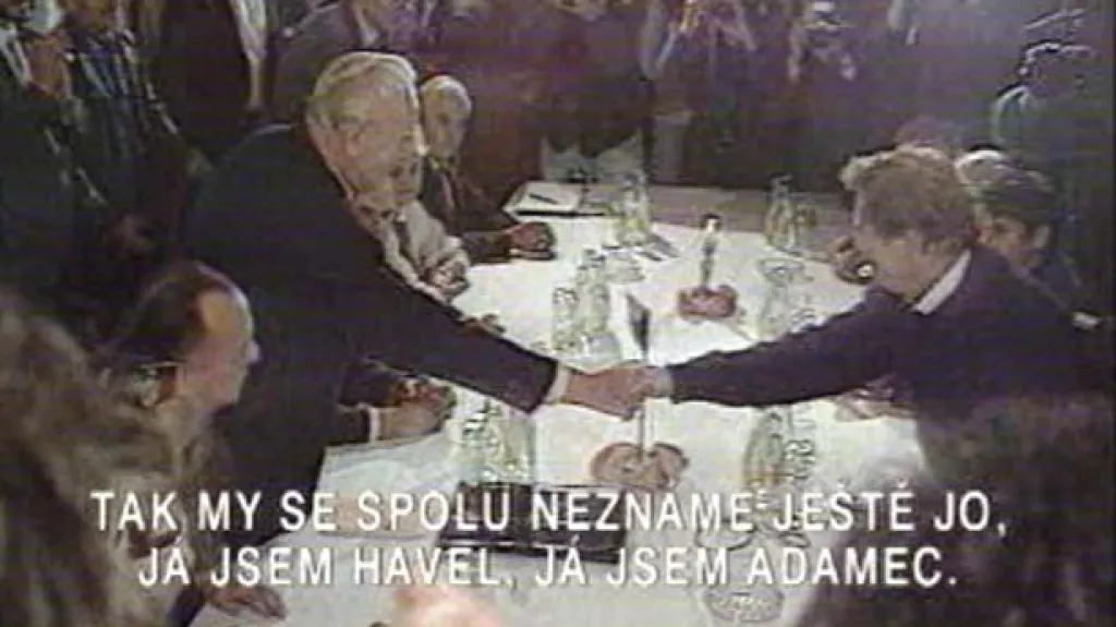 Setkání Havel Adamec v roce 1989