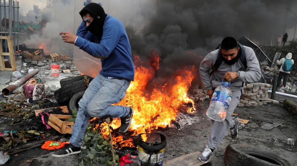 Protestující v hlavním ekvádorském městě Quito