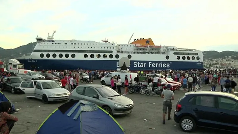 Cesta uprchlíků z ostrova Lesbos do Atén
