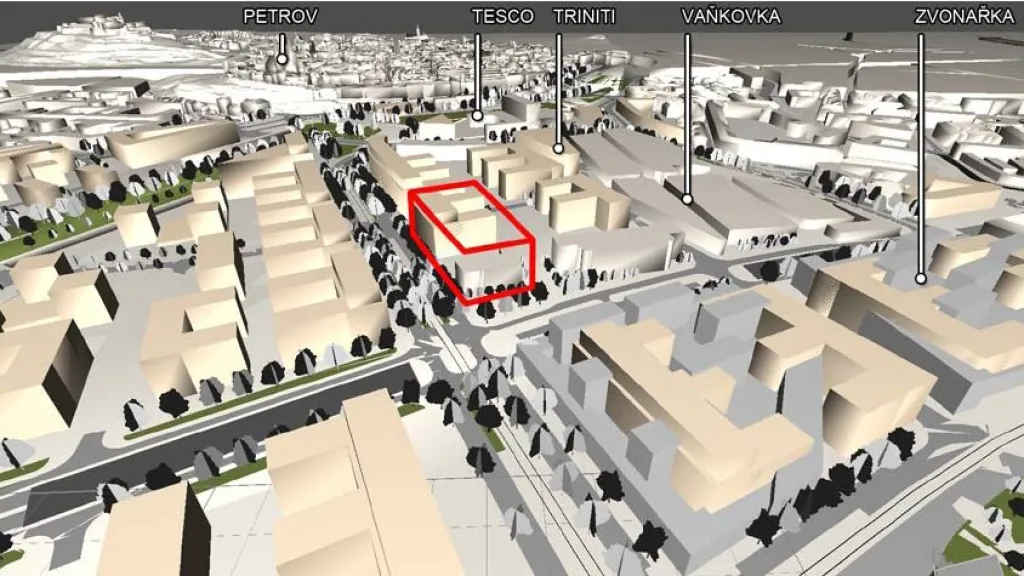 Prostor Trnitá-Opuštěná určený k revitalizaci