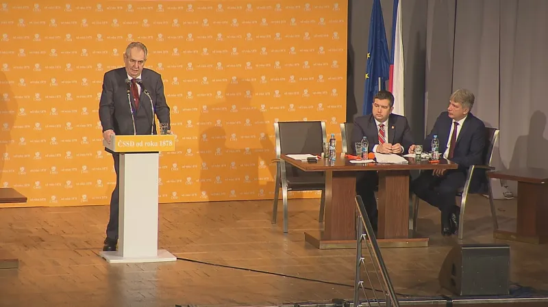 Miloš Zeman na sjezdu ČSSD