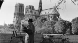 Malíř před katedrálou - rok 1959