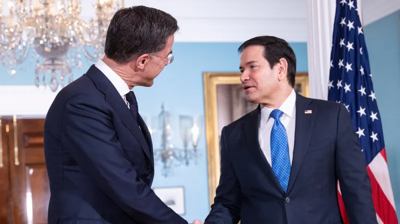 Mark Rutte na setkání s Marcem Rubiem ve Washingtonu