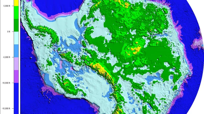 Nadmořská výška antarktického podloží