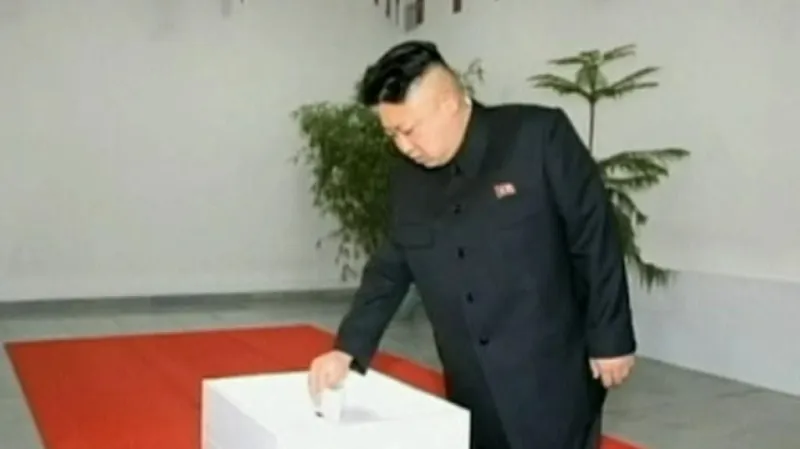 Severokorejský vůdce Kim Čong-un u voleb