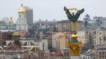 Snímek zachycující hlavní město Ukrajiny Kyjev