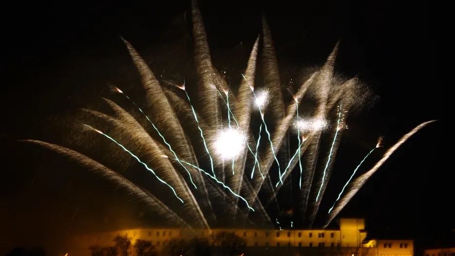 Novoroční ohňostroj v Brně