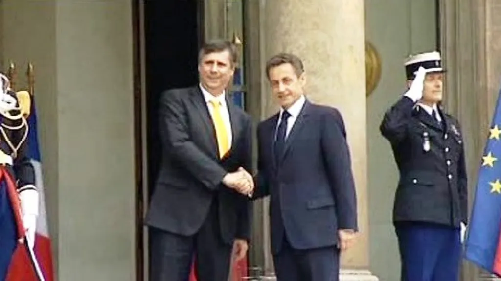 Jan Fischer a Nicolas Sarkozy