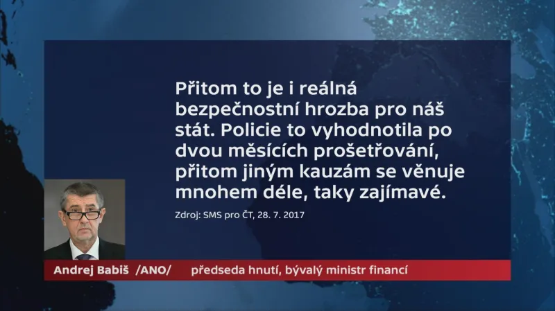 Andrej Babiš k odkladu trestního oznámení