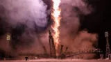 Start rakety nesoucí kosmickou loď Sojuz
