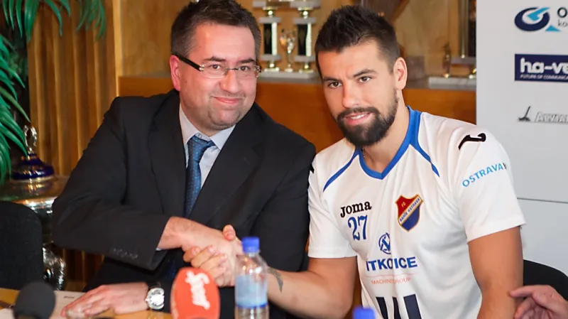 Majitel ostravského Baníku Petr Šafarčík a Milan Baroš