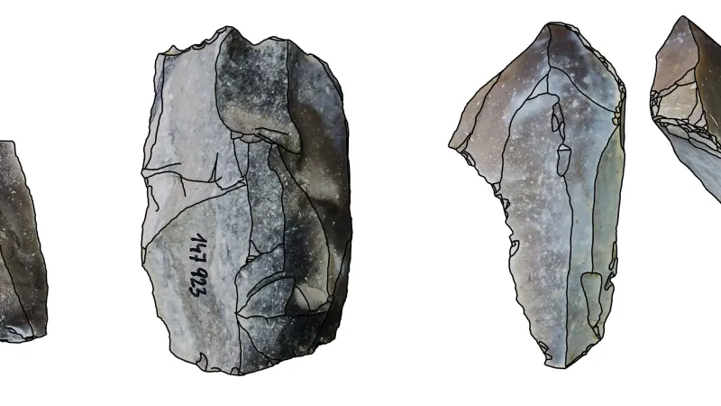 Nalezené kamenné nástroje a úštěpy byly vyrobené z pazourku