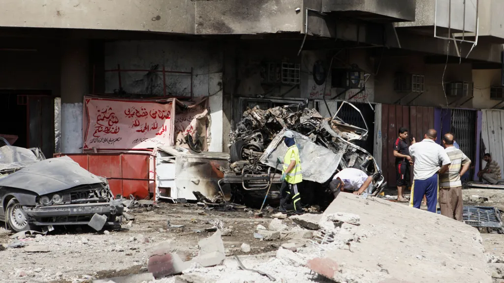 Následky útoků v Bagdádu