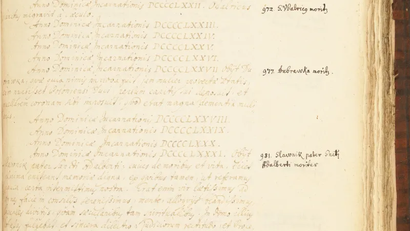 Stránka ze Šternberského rukopisu Kosmovy kroniky