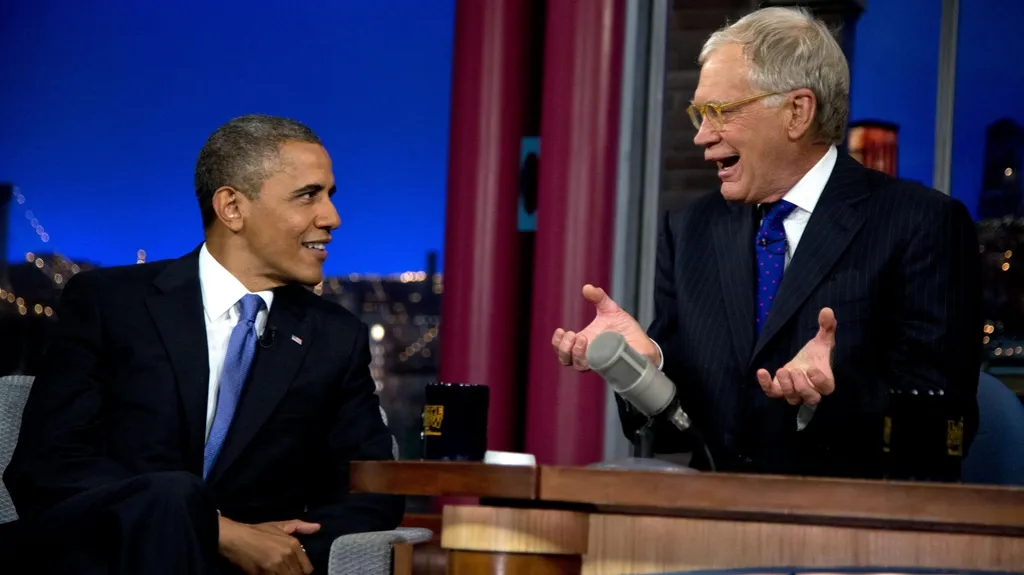 Barack Obama v show Davida Lettermana