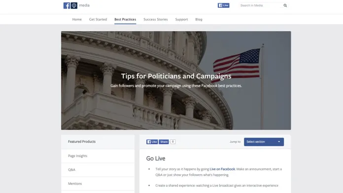 Tipy Facebooku pro politiky