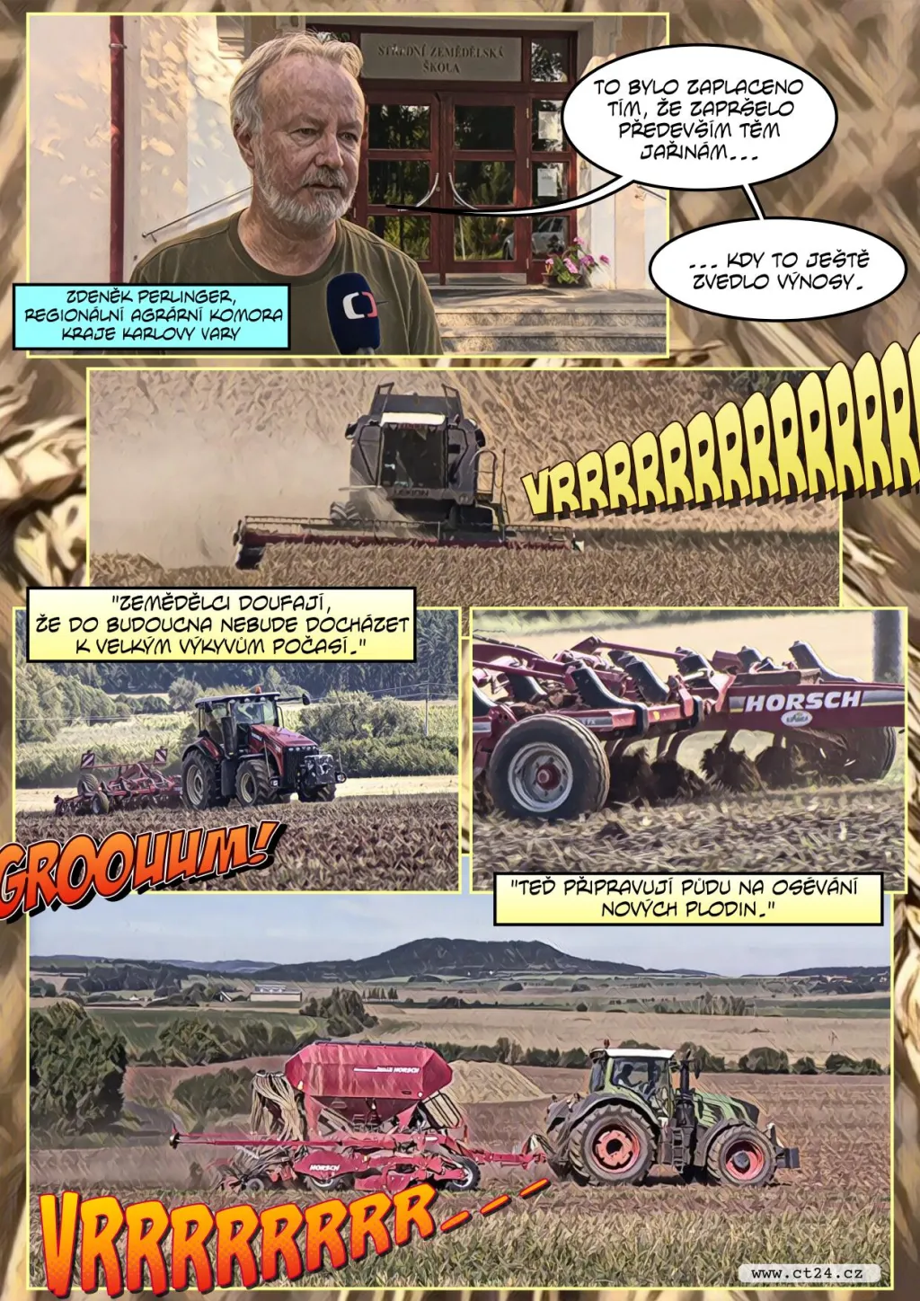 Dosoušení obilí po letních deštích