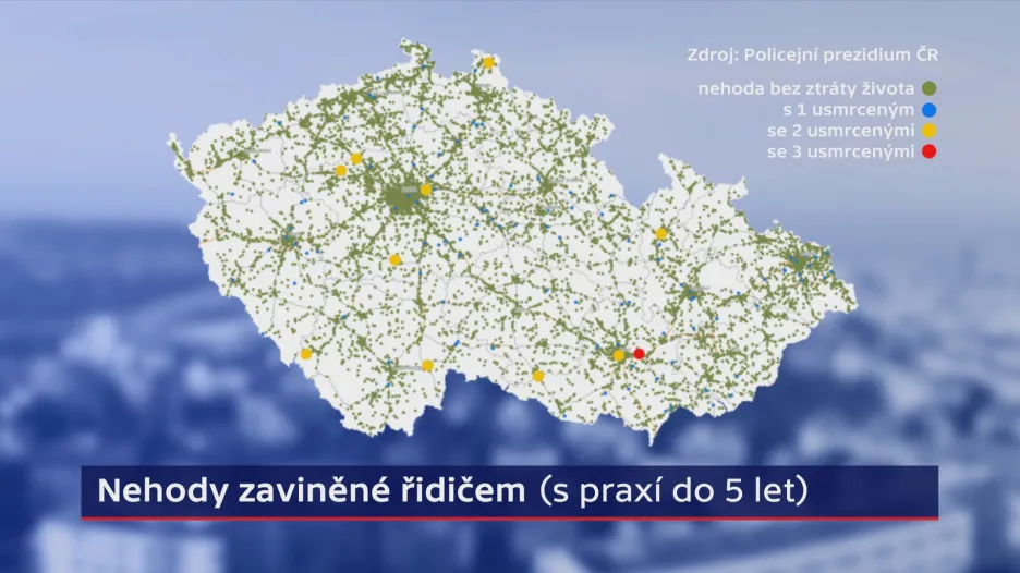 Nehody zaviněné řidičem s praxí do 5 let