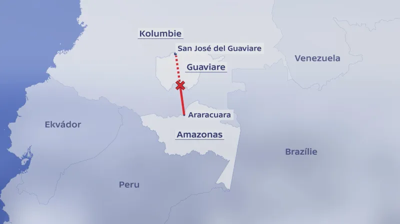 Trasa zříceného letadla