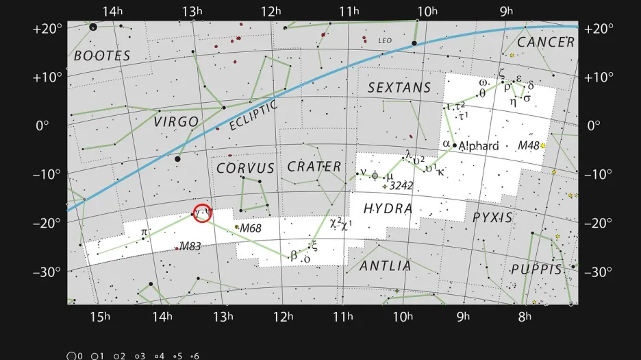 Galaxie NGC 4993 v souhvězdí Hydra