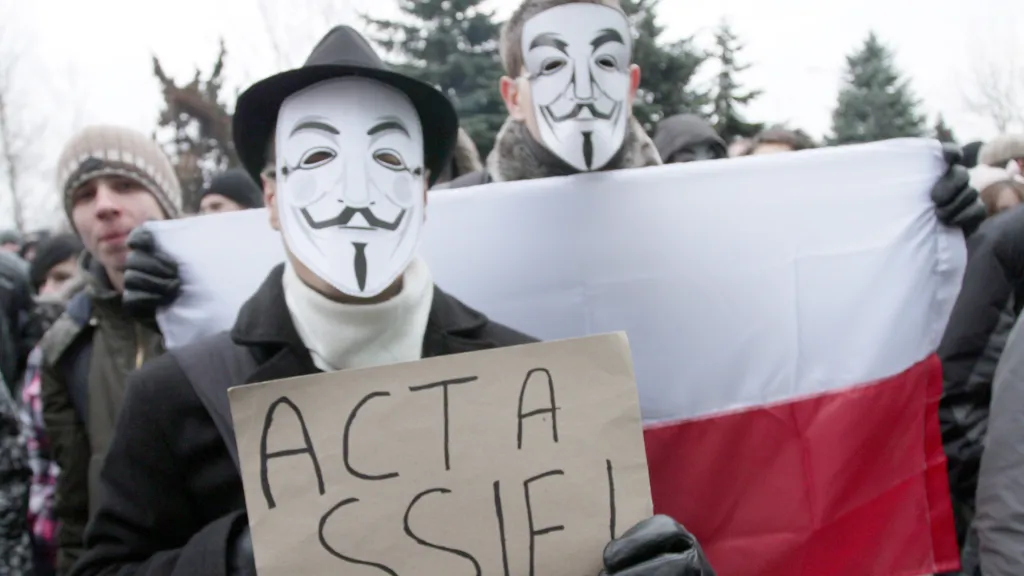 Protesty proti podpisu smluvy ACTA v Polsku