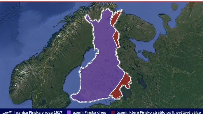 Finské území v roce 1917 a 2017