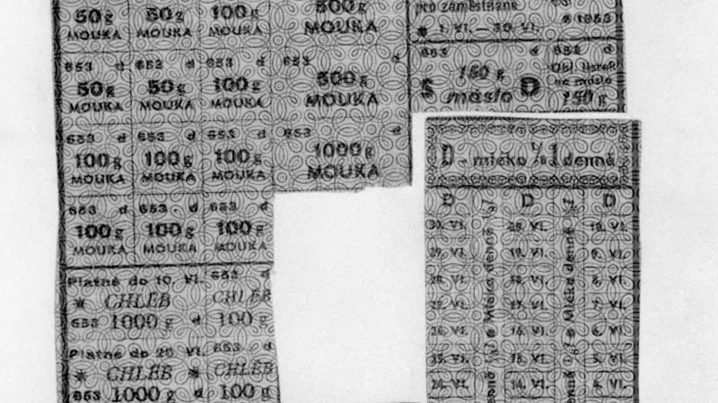 Potravinový lístek z doby protektorátu