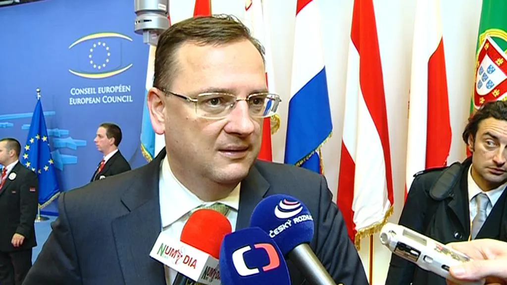 Premiér Petr Nečas po jednání v Bruselu