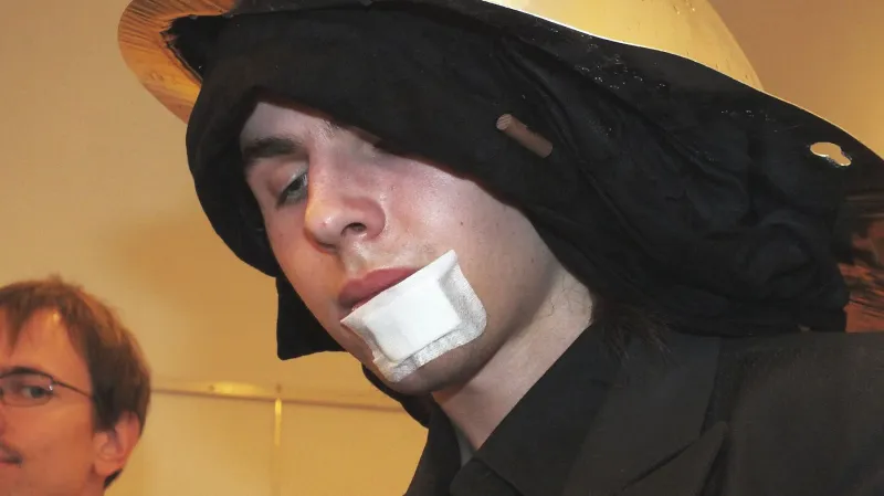 Z vernisáže výstavy obrazů "Zabijačka" v Boskovicích